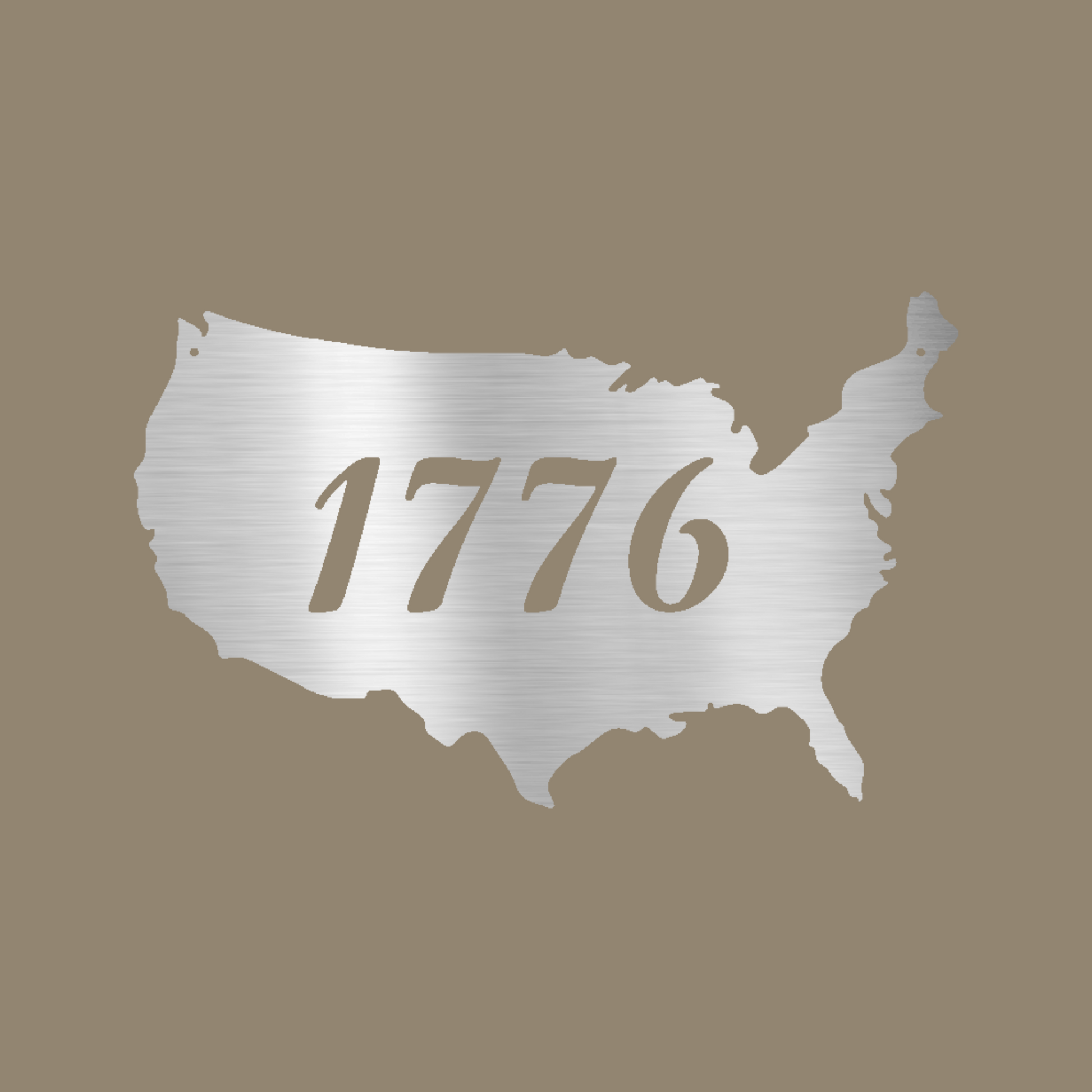 1776 USA Custom Made Metal Signs - Silver Patriotic Metal Wall Art Decor | Home Accent Studio