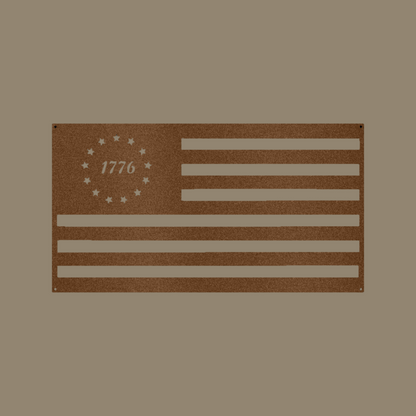 1776 American Flag Custom Made Metal Signs - Patriotic Copper Metal Wall Art Decor | Home Accent Studio