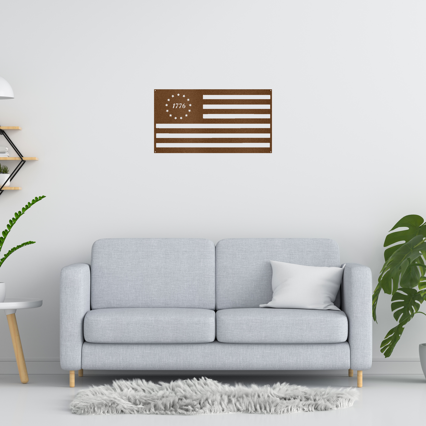 1776 American Flag Custom Made Metal Signs - Patriotic Copper Metal Wall Art Decor | Home Accent Studio