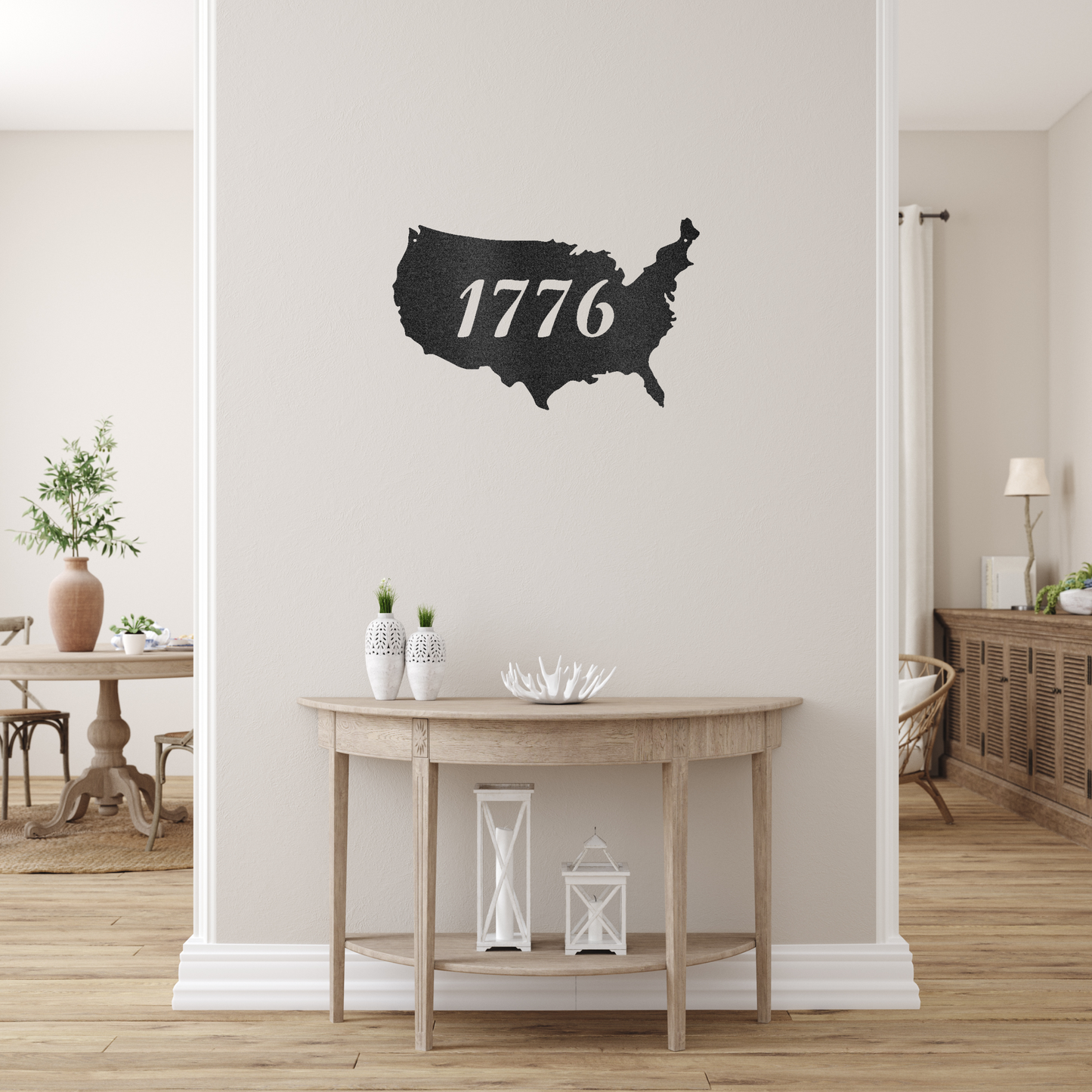 1776 USA Custom Made Metal Signs - Black Patriotic Metal Wall Art Decor | Home Accent Studio