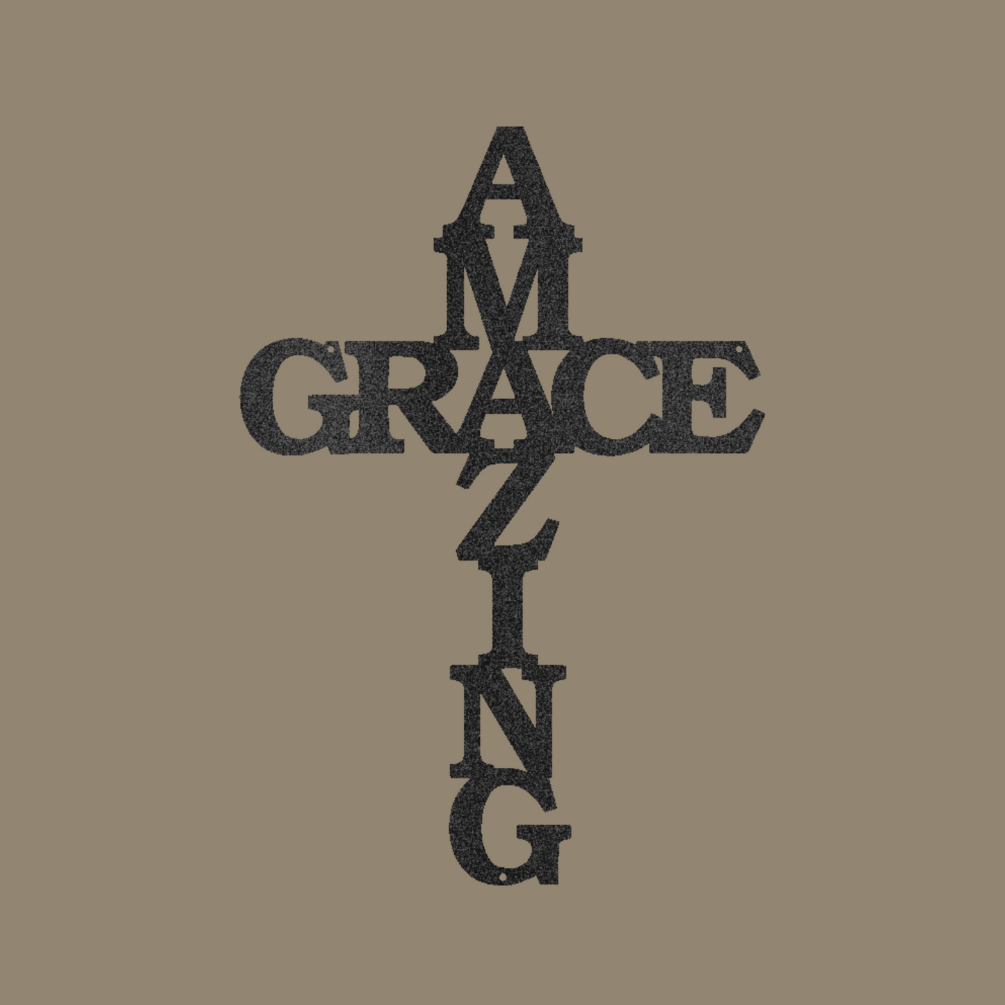 Amazing Grace Cross Custom Made Metal Signs - Black Christian Metal Wall Art Decor | Home Accent Studio