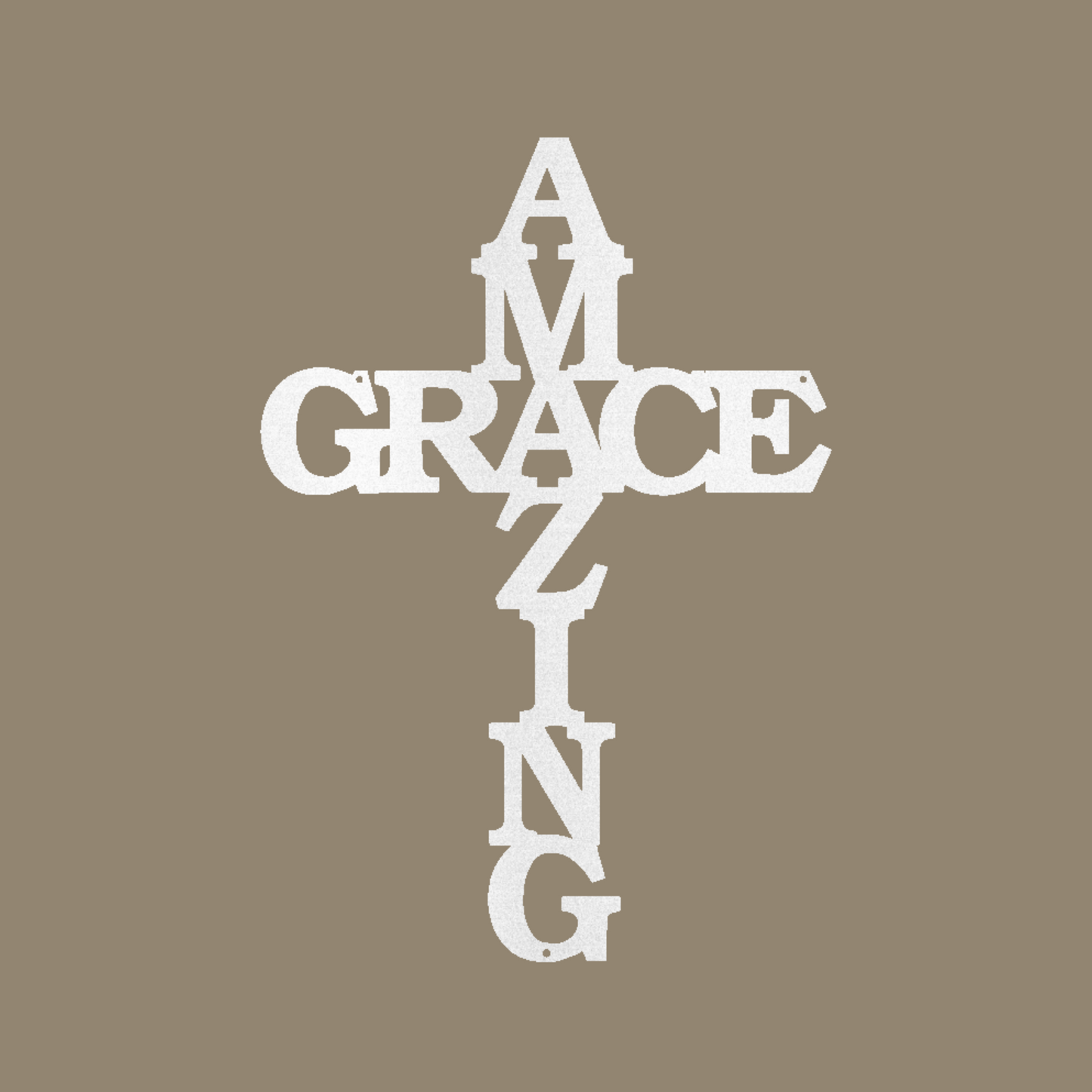 Amazing Grace Cross Custom Made Metal Signs - White Christian Metal Wall Art Decor | Home Accent Studio