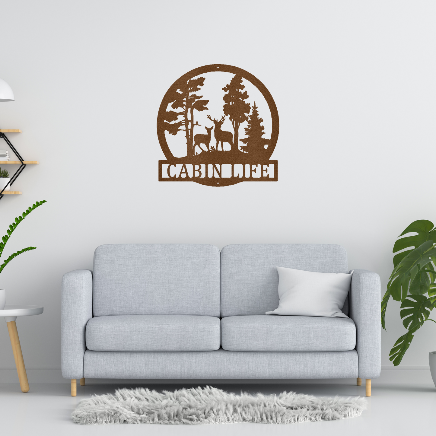 Deer in the Woods Custom Made Metal Signs - Copper Wildlife Metal Wall Art | Home Accent Studio