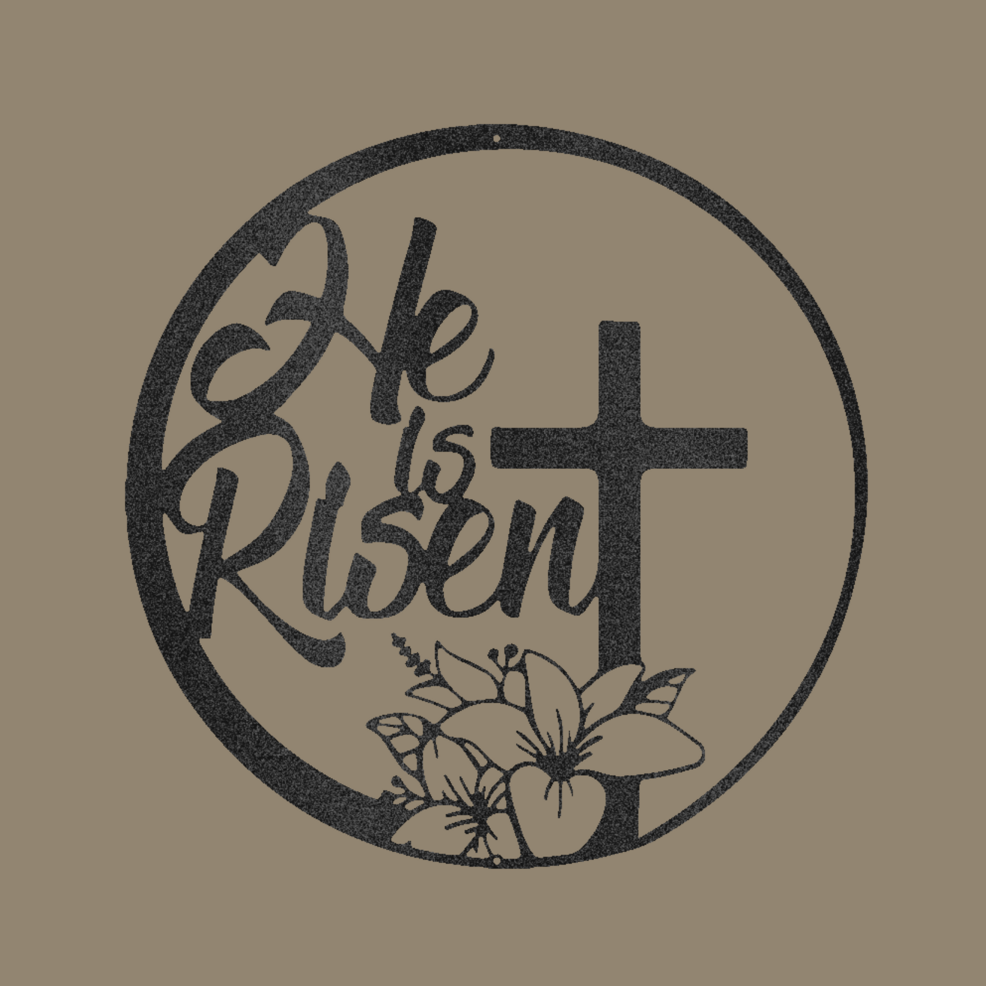 Custom Metal Wall Decor - 'He is Risen' Black Faith Based Christian Metal Wall Art | Home Accent Studio