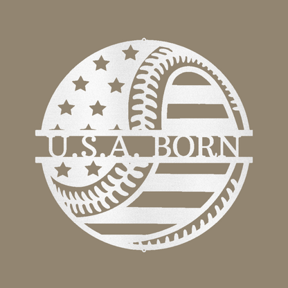 America's Pastime Custom Made Metal Signs - White Baseball Metal Wall Art Decor | Home Accent Studio