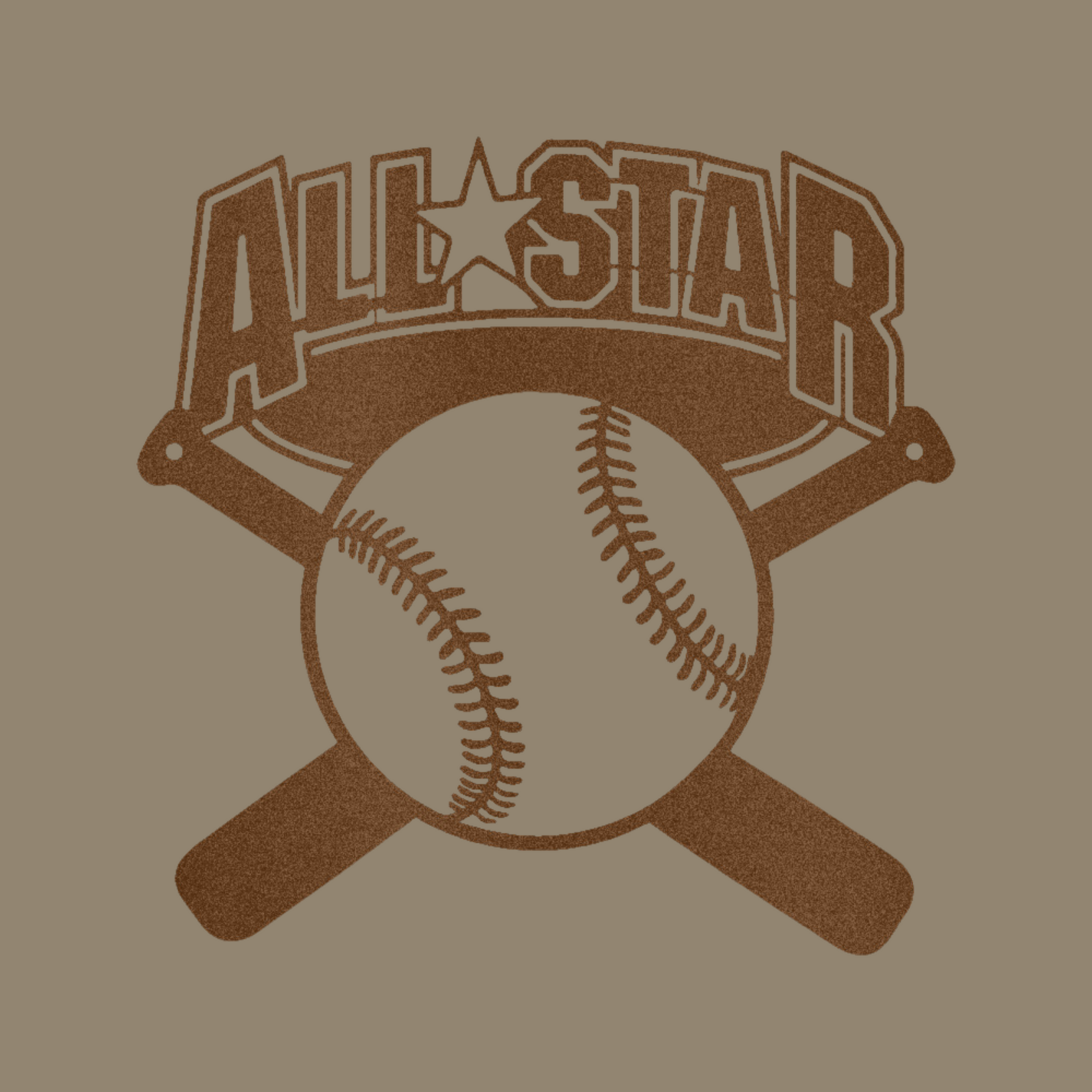 All-Star Baseball Custom Made Metal Signs - Baseball Copper Metal Wall Art Decor | Home Accent Studio