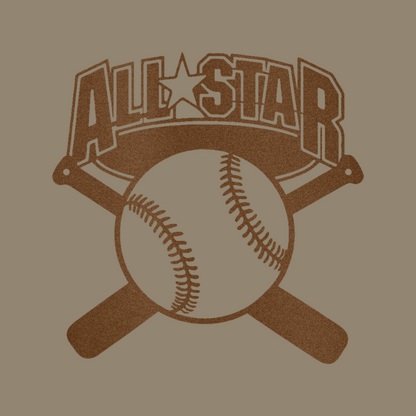 All-Star Baseball Custom Made Metal Signs - Baseball Copper Metal Wall Art Decor | Home Accent Studio