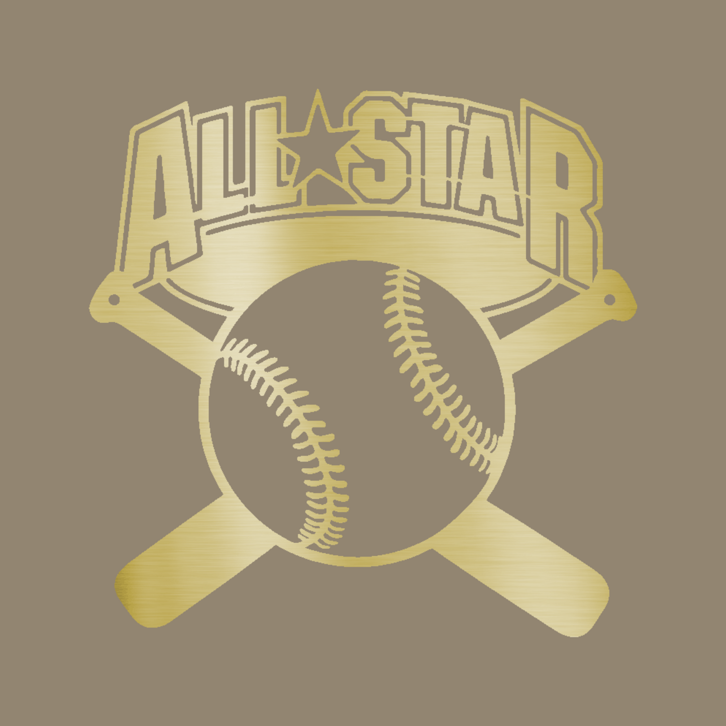 All-Star Baseball Custom Made Metal Signs - Baseball Gold Metal Wall Art Decor | Home Accent Studio