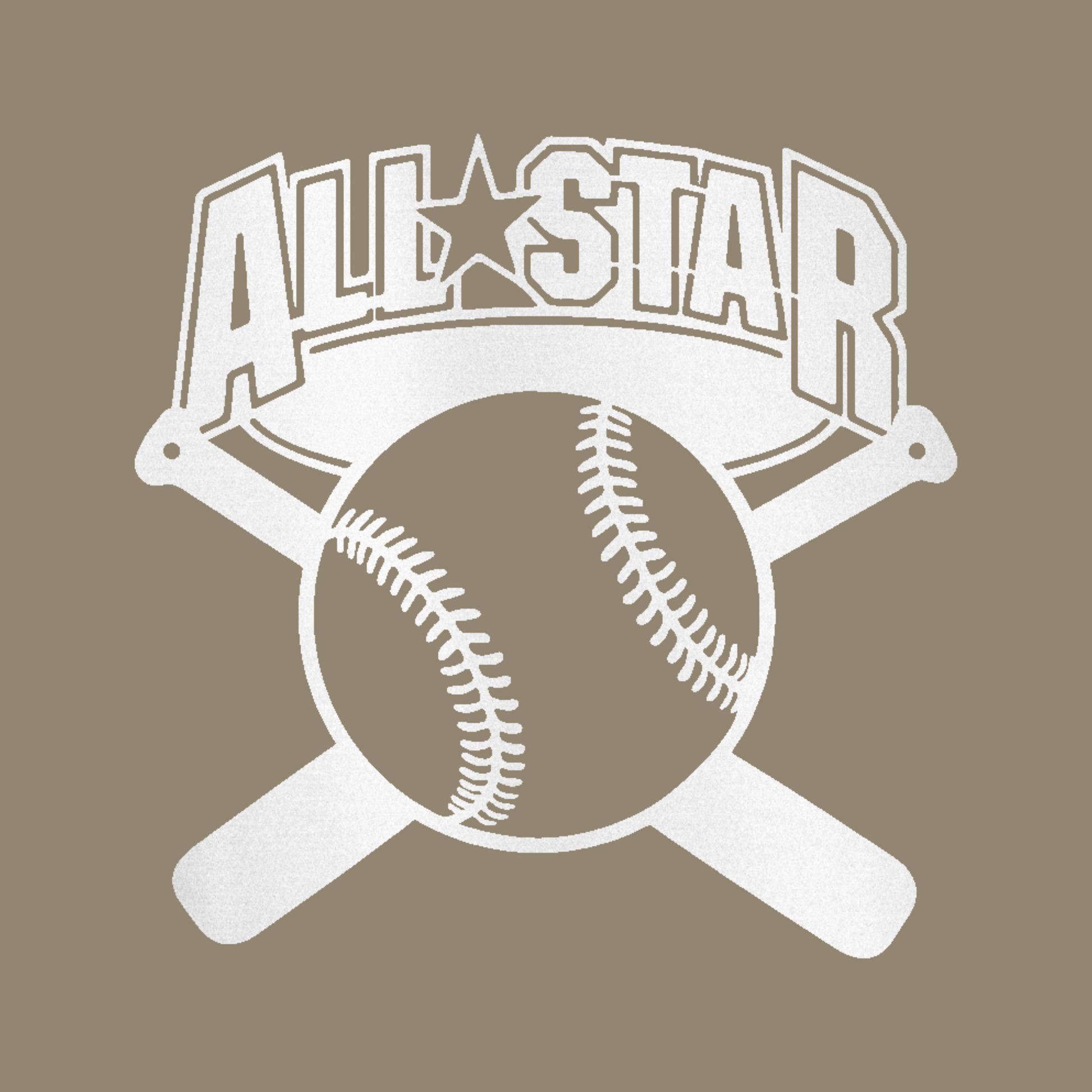 All-Star Baseball Custom Made Metal Signs - Baseball White Metal Wall Art Decor | Home Accent Studio