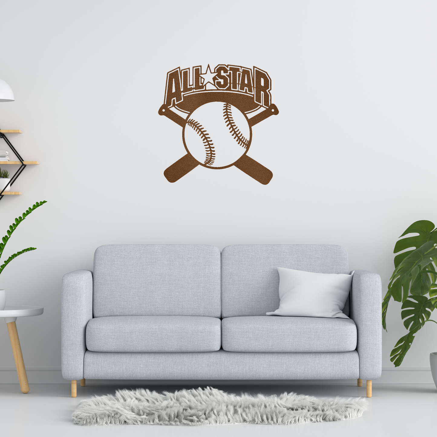 All-Star Baseball Custom Made Metal Signs - Baseball Copper Metal Wall Art Decor | Home Accent Studio