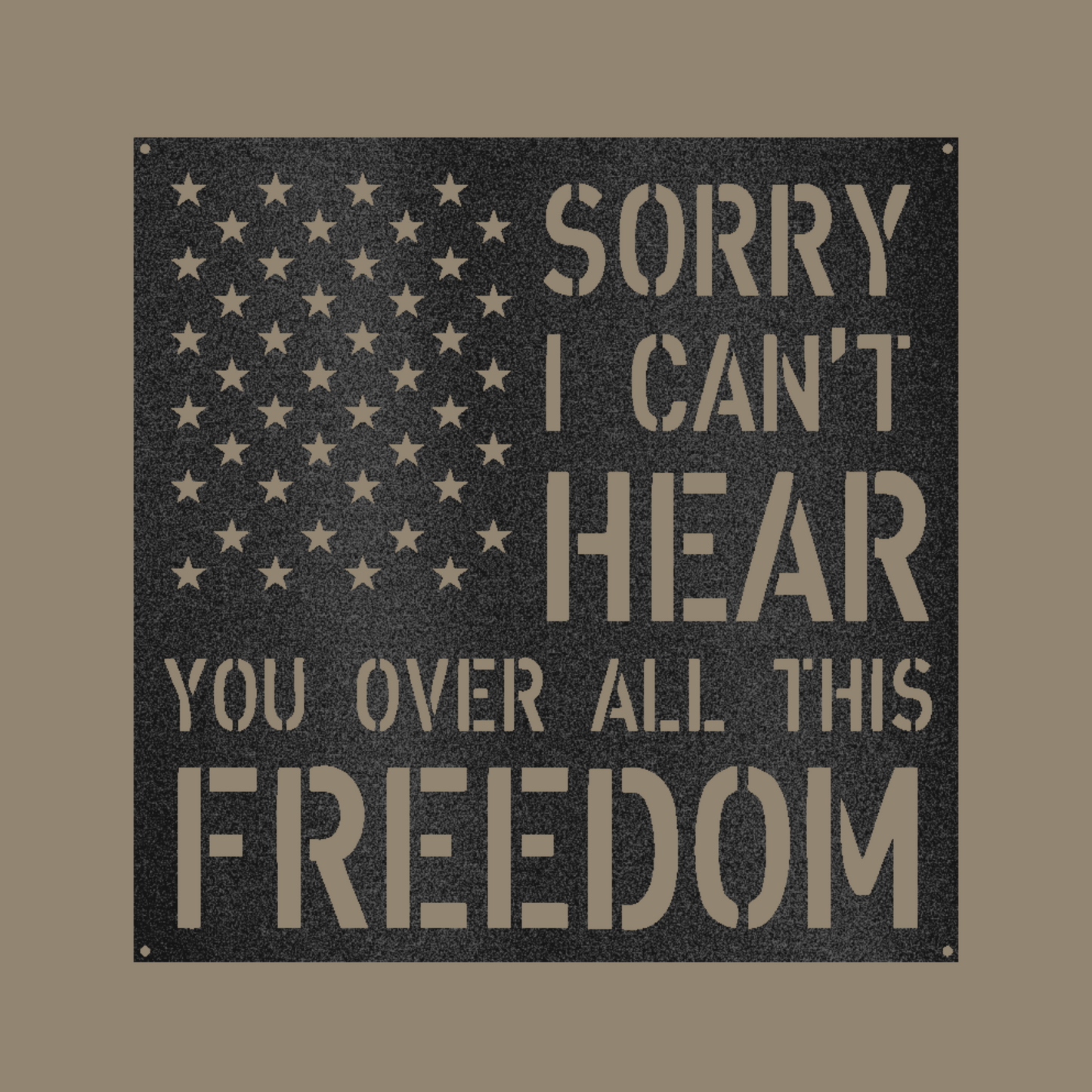 All This Freedom Flag Custom Made Metal Signs - Black Patriotic Metal Wall Art Decor | Home Accent Studio