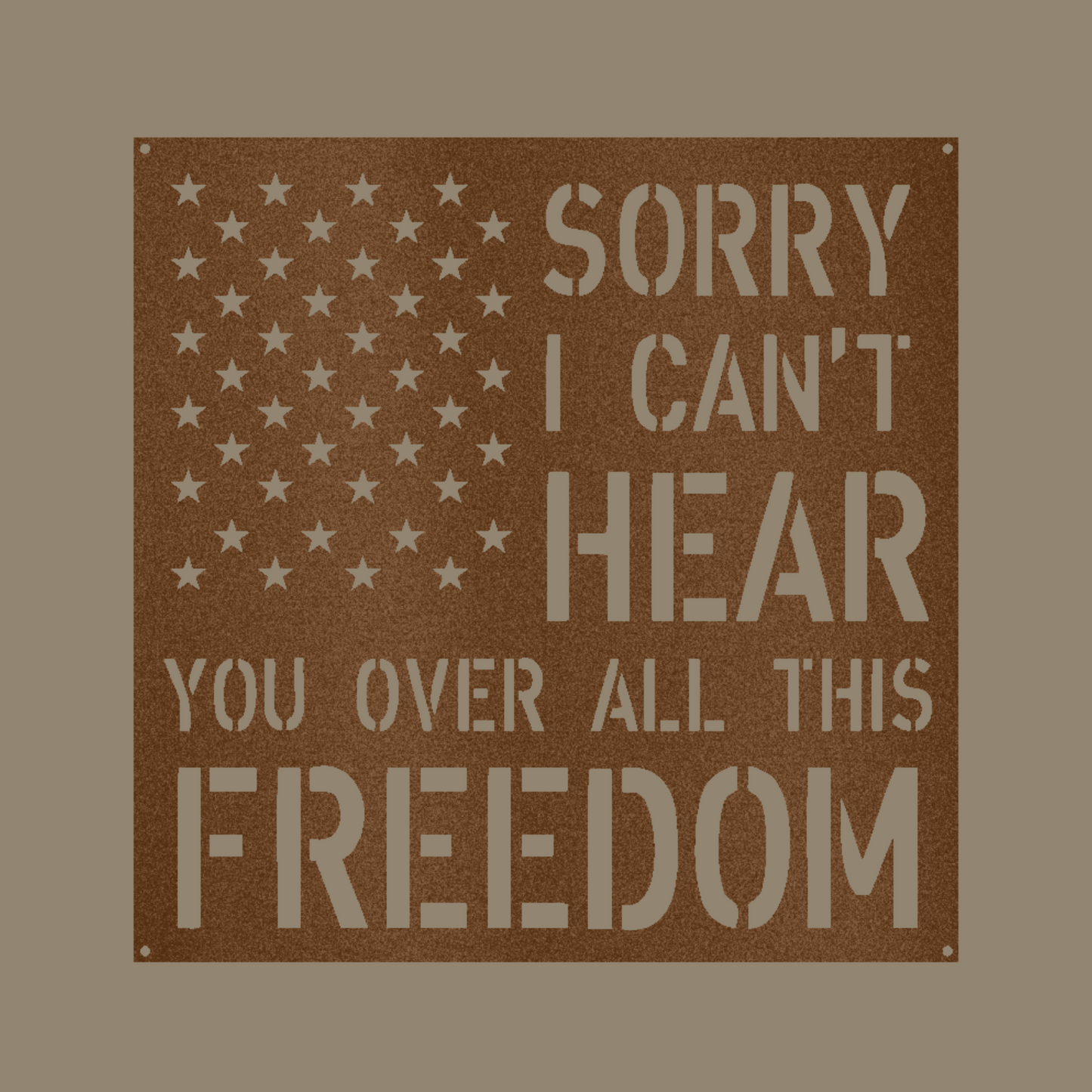 All This Freedom Flag Custom Made Metal Signs - Copper Patriotic Metal Wall Art Decor | Home Accent Studio