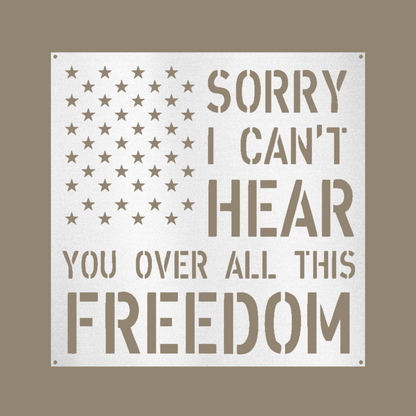 All This Freedom Flag Custom Made Metal Signs - White Patriotic Metal Wall Art Decor | Home Accent Studio