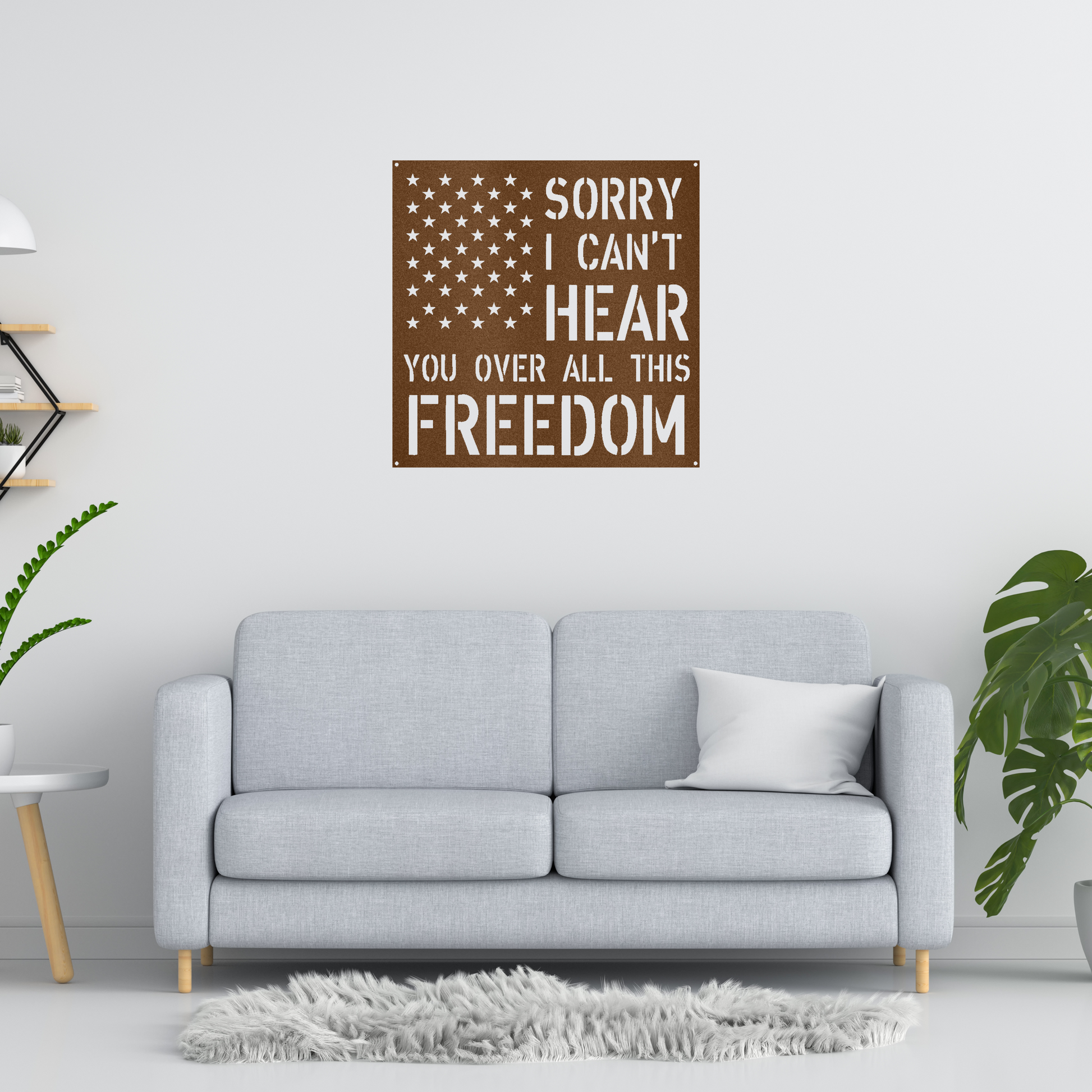 All This Freedom Flag Custom Made Metal Signs - Copper Patriotic Metal Wall Art Decor | Home Accent Studio