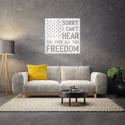 All This Freedom Flag Custom Made Metal Signs - White Patriotic Metal Wall Art Decor | Home Accent Studio