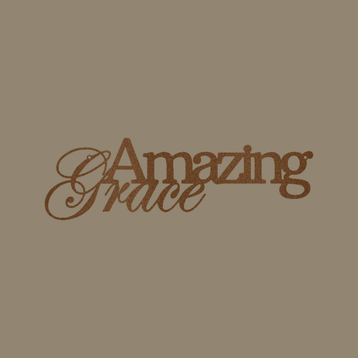 Amazing Grace Script Custom Made Metal Signs - Christian Copper Metal Wall Art Decor | Home Accent Studio