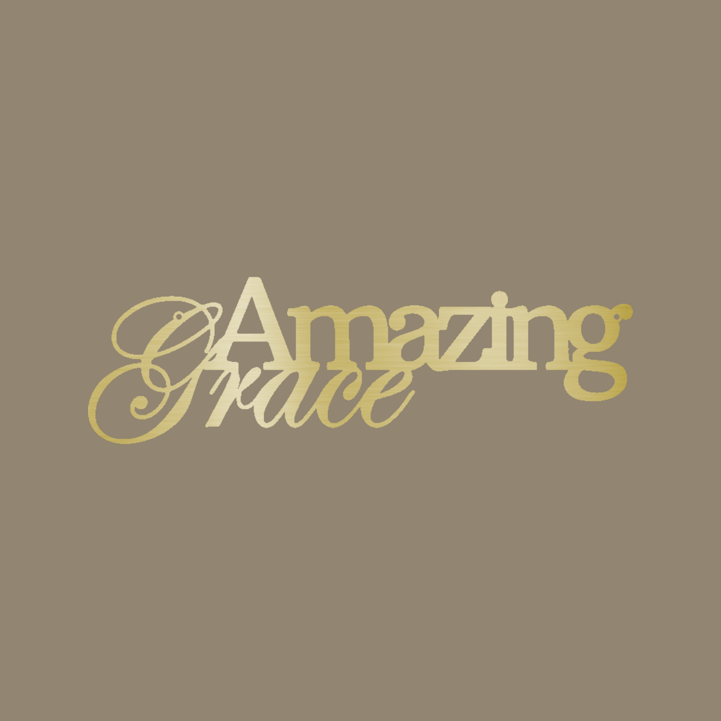 Amazing Grace Script Custom Made Metal Signs - Christian Gold Metal Wall Art Decor | Home Accent Studio