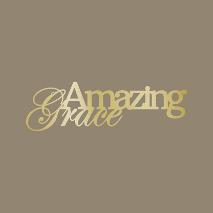 Amazing Grace Script Custom Made Metal Signs - Christian Gold Metal Wall Art Decor | Home Accent Studio