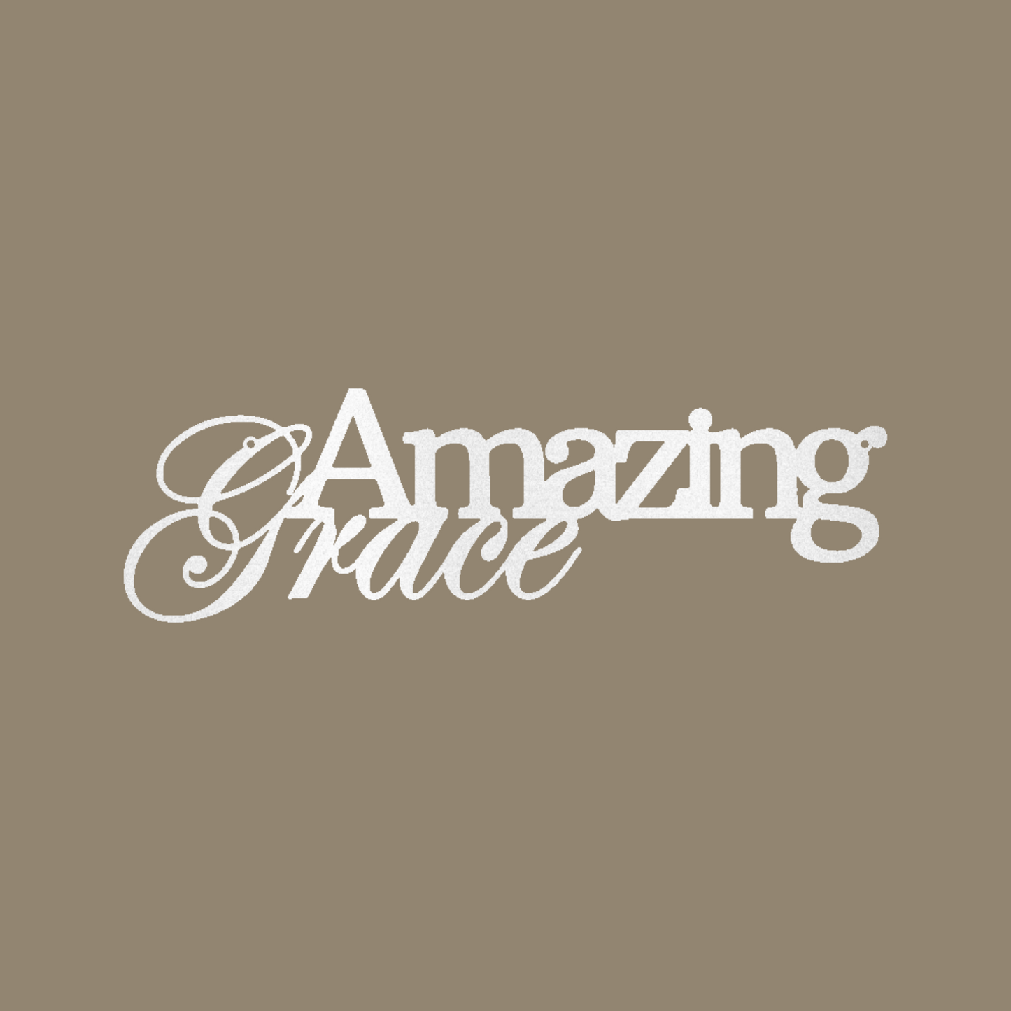 Amazing Grace Script Custom Made Metal Signs - Christian White Metal Wall Art Decor | Home Accent Studio