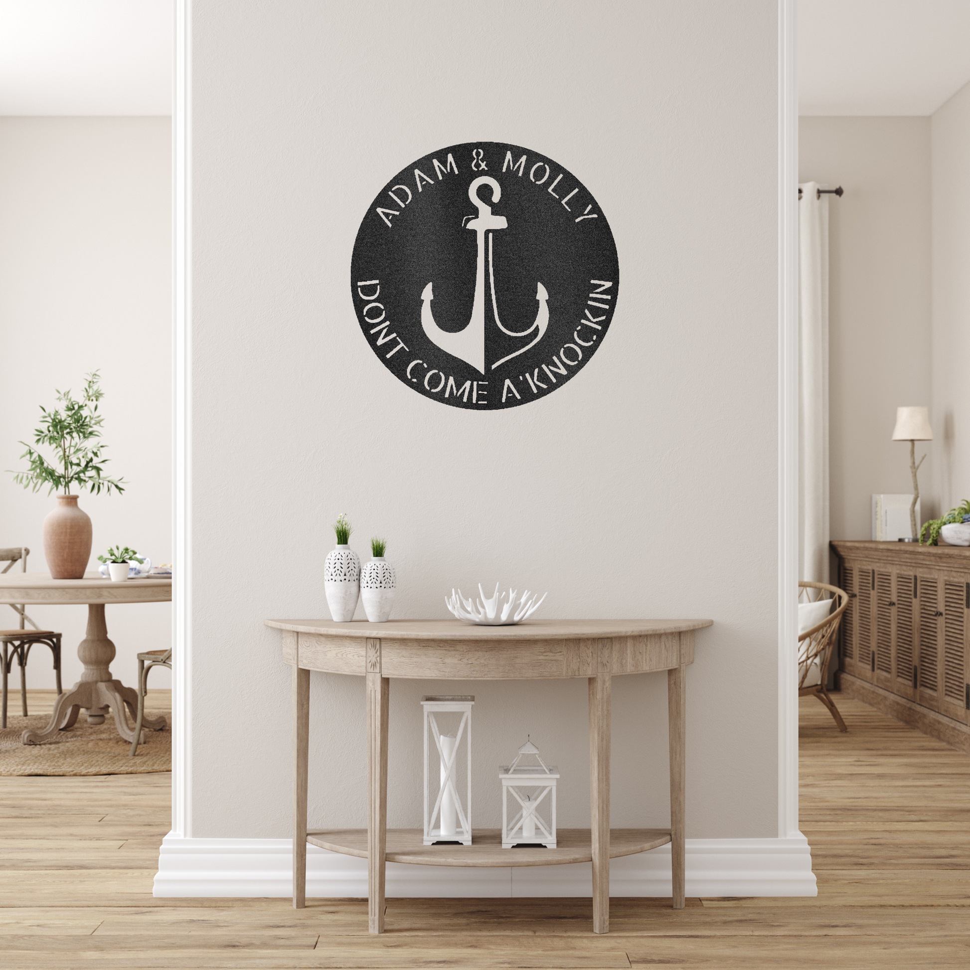 Anchor Plaque Custom Made Metal Signs - Anchor Black Metal Wall Art Decor | Home Accent Studio