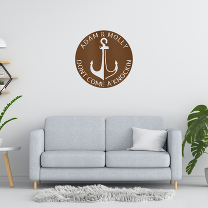 Anchor Plaque Custom Made Metal Signs - Anchor Copper Metal Wall Art Decor | Home Accent Studio