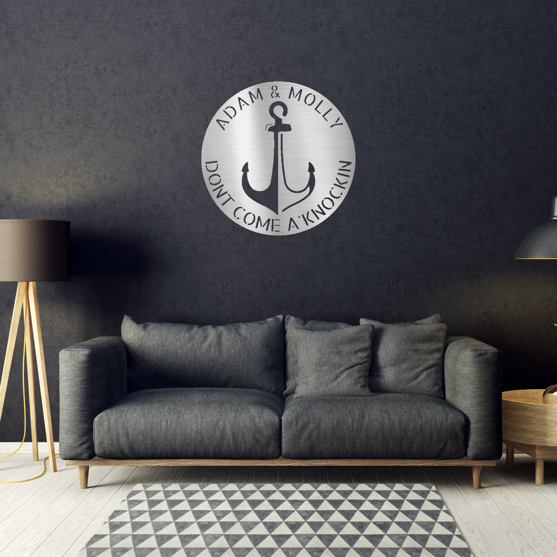 Anchor Plaque Custom Made Metal Signs - Anchor Silver Metal Wall Art Decor | Home Accent Studio