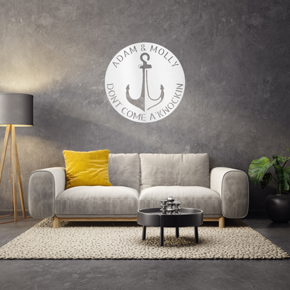 Anchor Plaque Custom Made Metal Signs - Anchor White Metal Wall Art Decor | Home Accent Studio