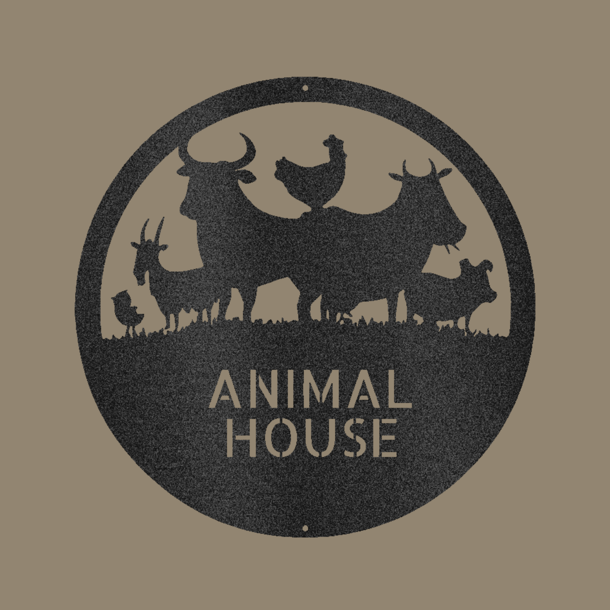 Animal House Monogram Custom Made Metal Signs - Farm Life Black Metal Wall Art Decor | Home Accent Studio