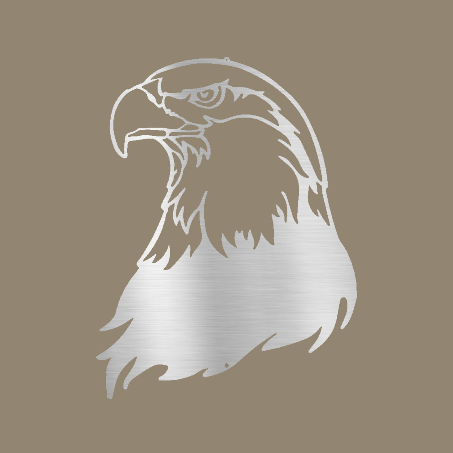 Bald Eagle Head Custom Made Metal Signs - Silver Patriotic and Majestic Bald Eagle Metal Art | Home Accent Studio