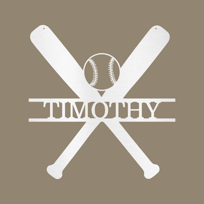 Batter Up Custom Made Metal Signs - Baseball White Metal Wall Art Decor | Home Accent Studio