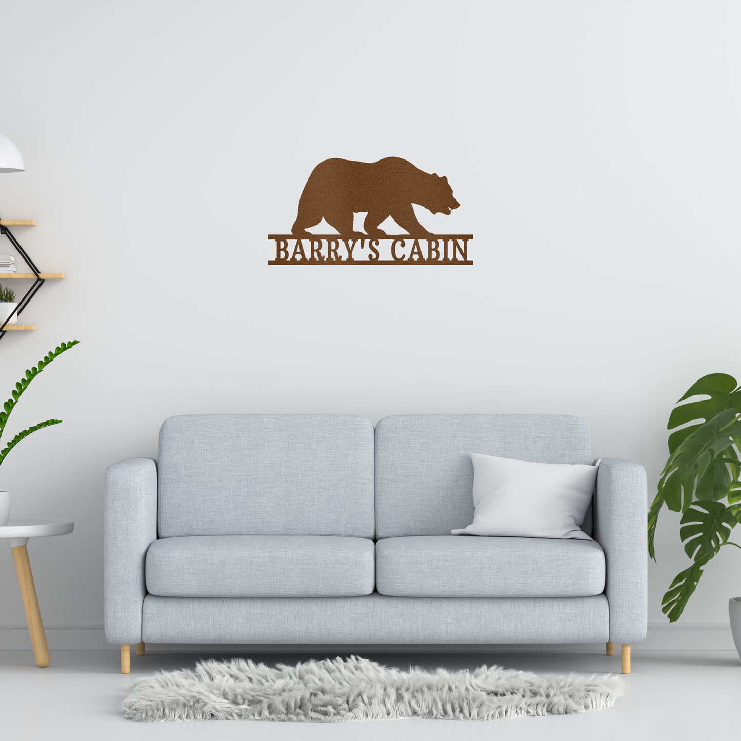 Bear Monogram Custom Made Metal Signs - Wildlife Copper Metal Wall Art Decor | Home Accent Studio