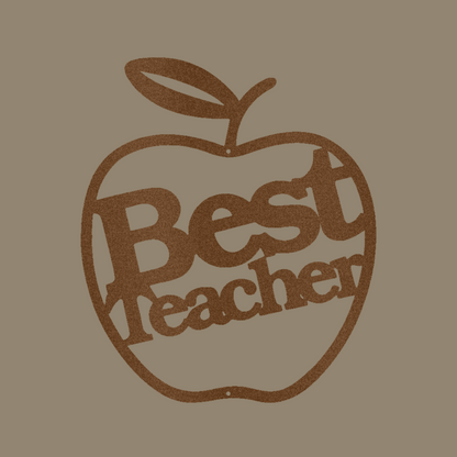 Best Teacher Custom Made Metal Signs - Copper Teacher Metal Wall Art Decor | Home Accent Studio