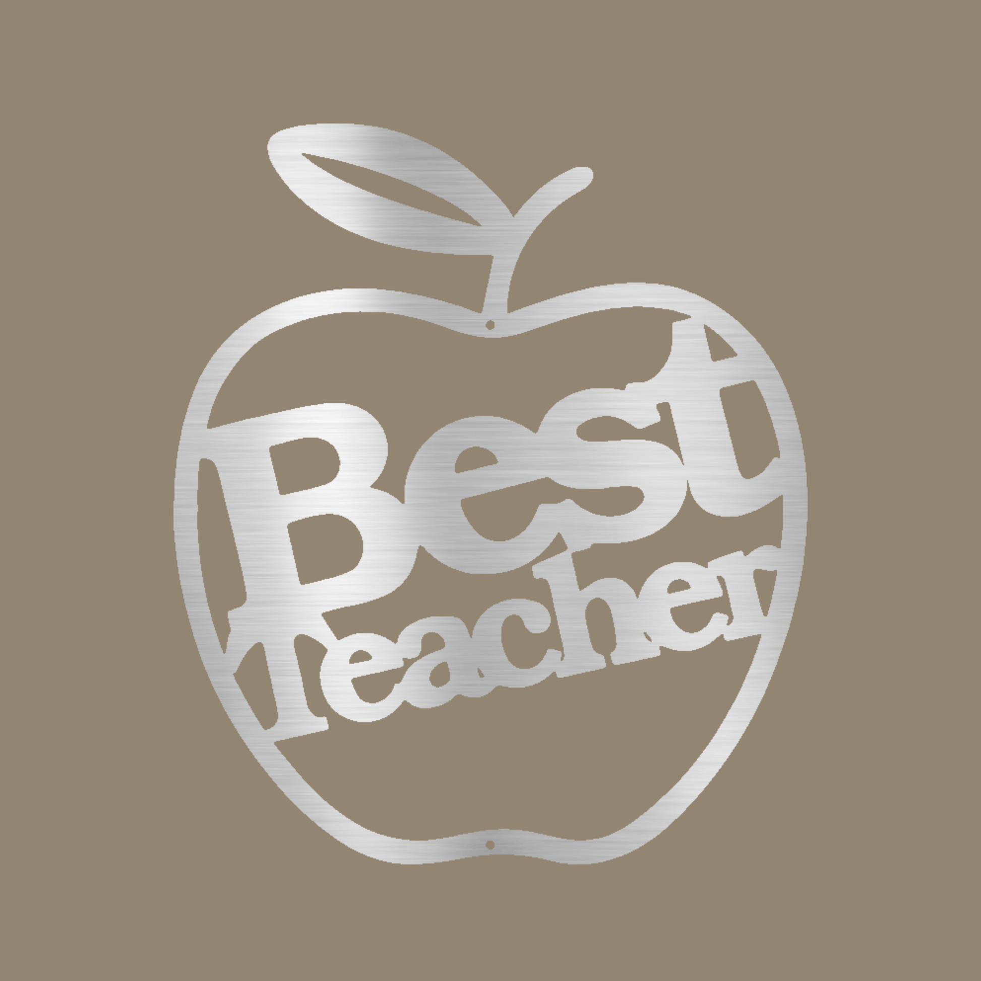 Best Teacher Custom Made Metal Signs - Silver Teacher Metal Wall Art Decor | Home Accent Studio