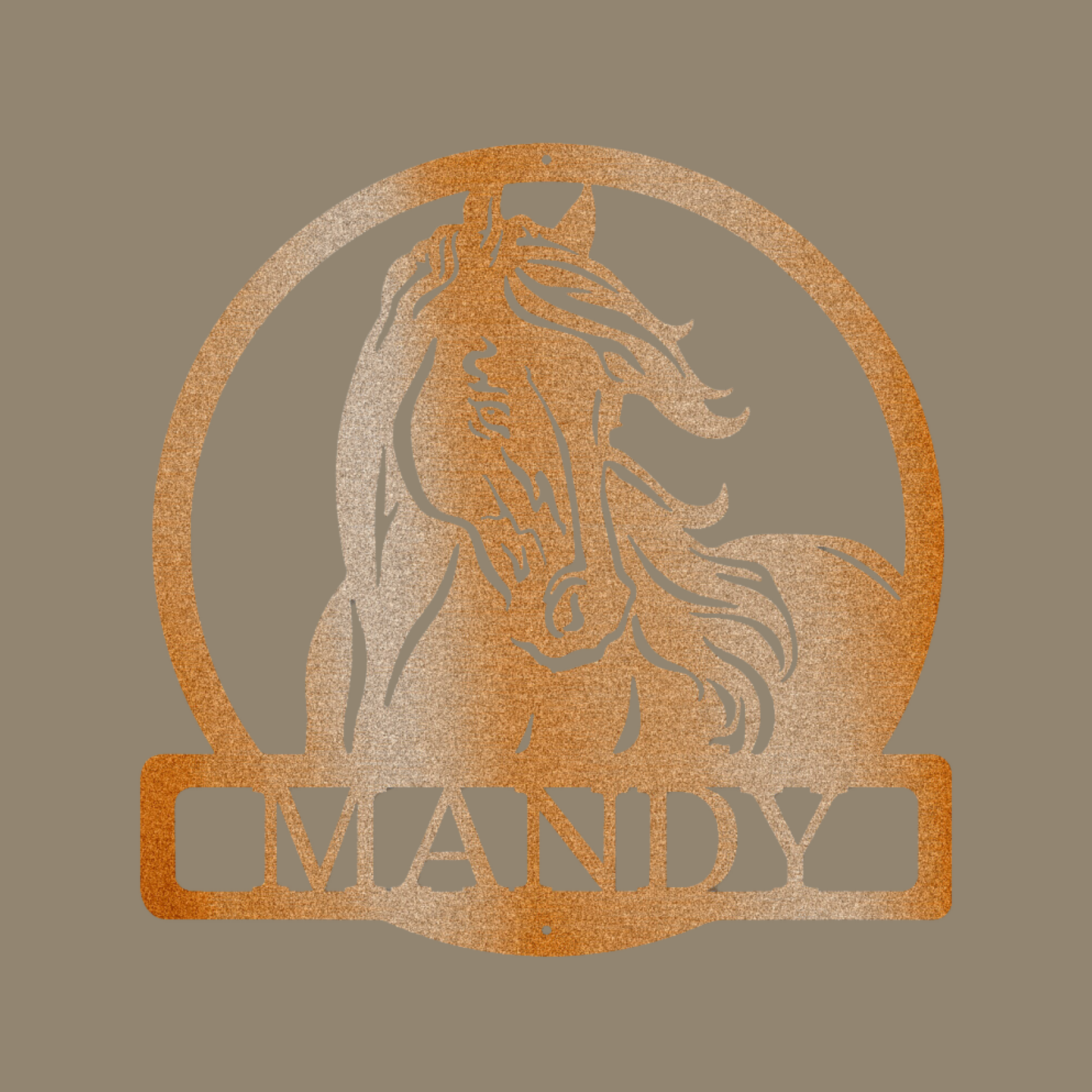 Personalized Metal Wall Decor - 'Black Stallion' Copper Monogram | Home Accent Studio