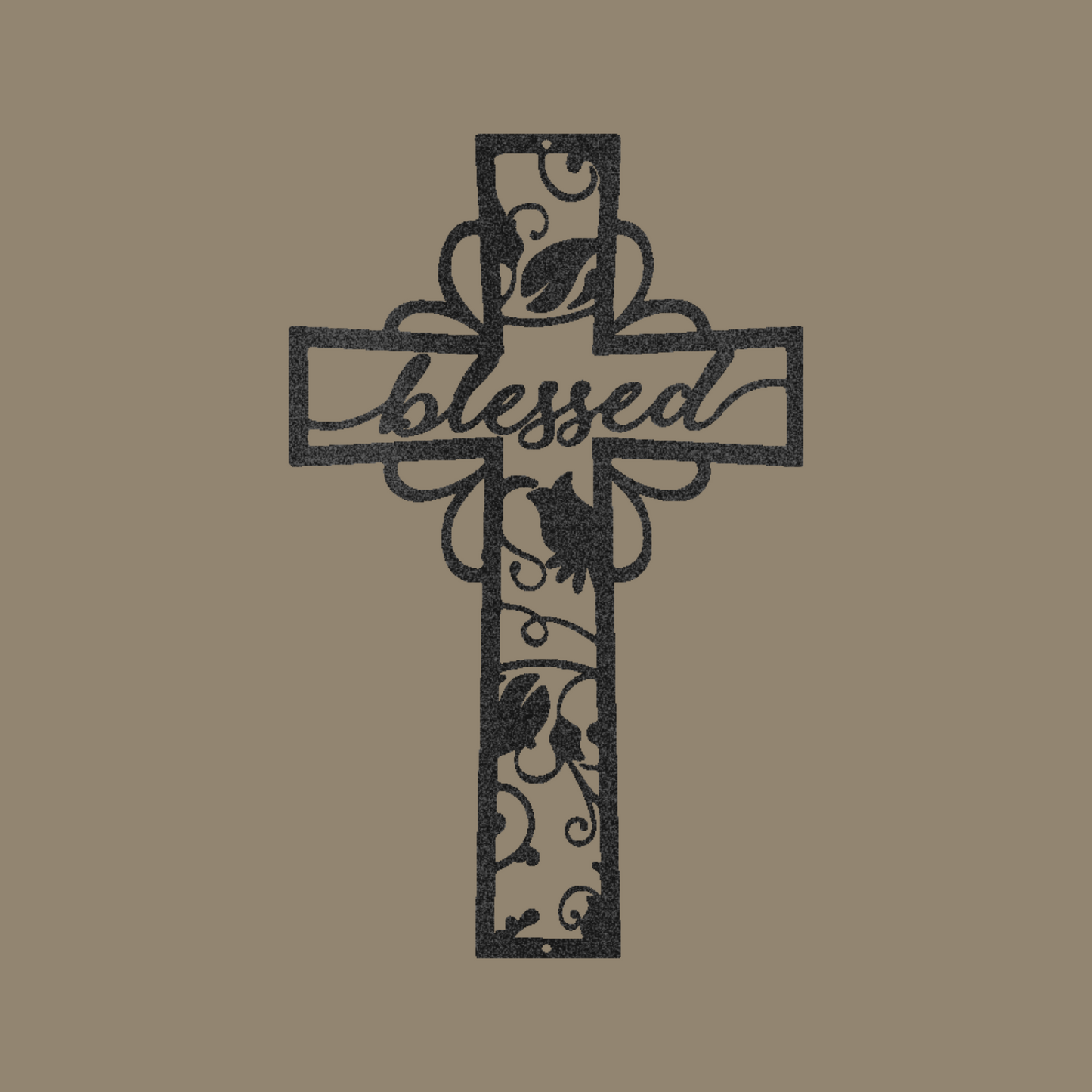 Blessed Cross Custom Made Metal Signs - Christian Black Metal Wall Art Decor | Home Accent Studio