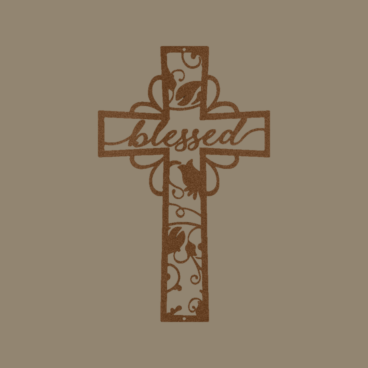 Blessed Cross Custom Made Metal Signs - Christian Copper Metal Wall Art Decor | Home Accent Studio