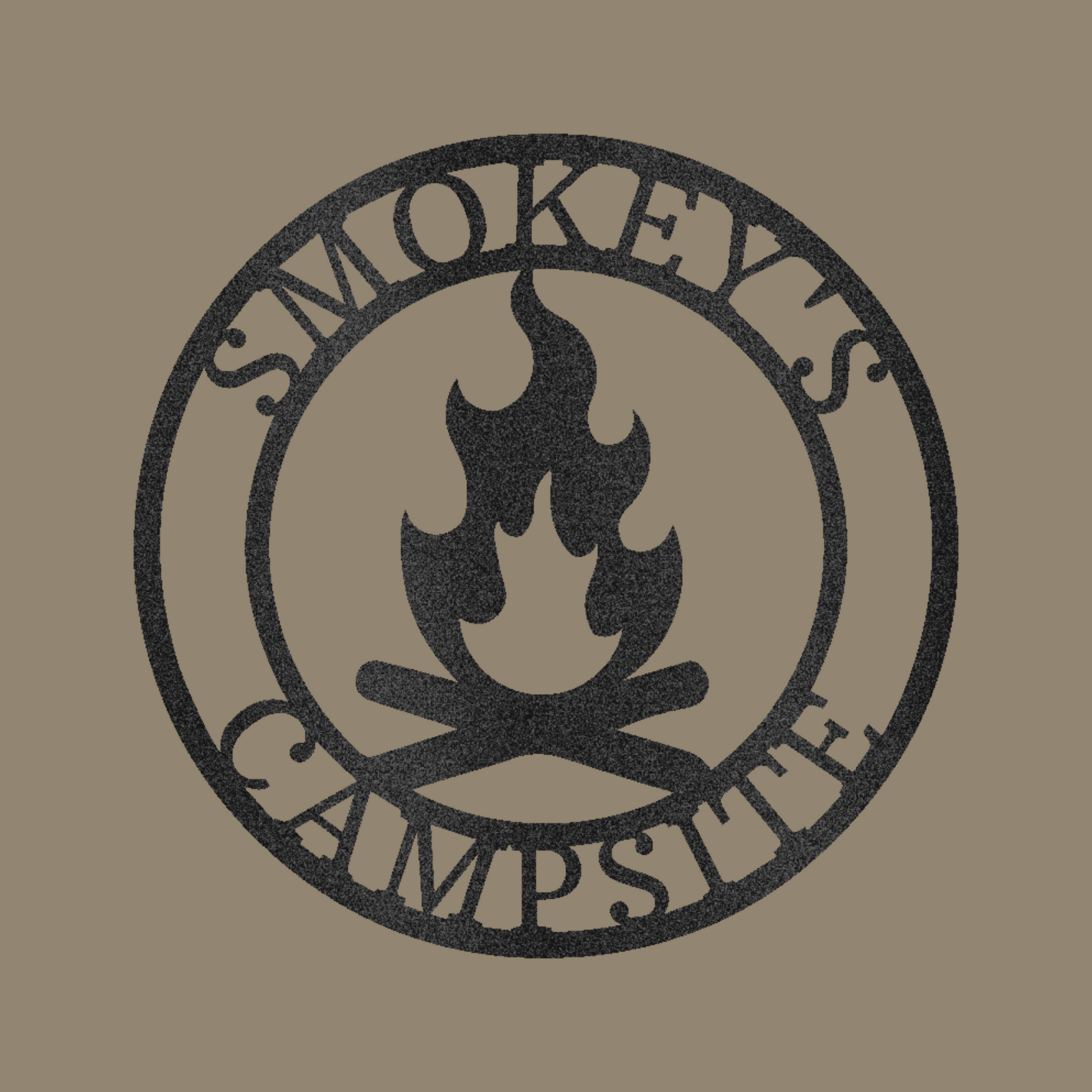 Campfire Monogram Custom Made Metal Signs - Outdoor Black Metal Art Decor | Home Accent Studio