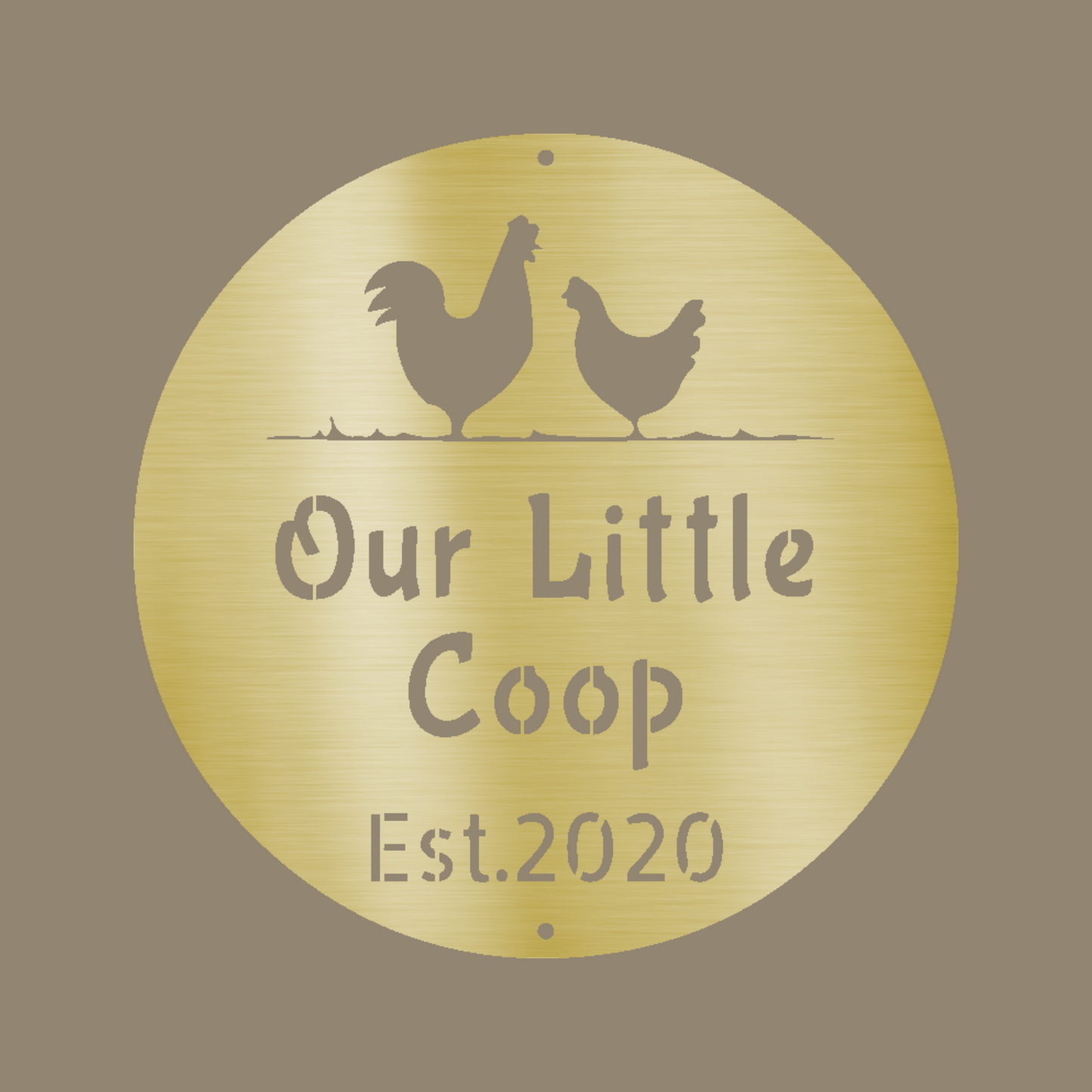 Chicken Coop Custom Made Metal Signs - Farm Life Gold Metal Wall Art Decor | Home Accent Studio