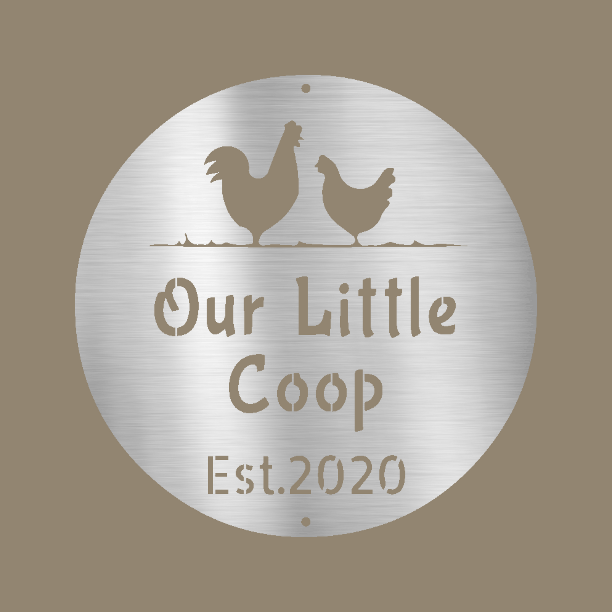 Chicken Coop Custom Made Metal Signs - Farm Life Silver Metal Wall Art Decor | Home Accent Studio