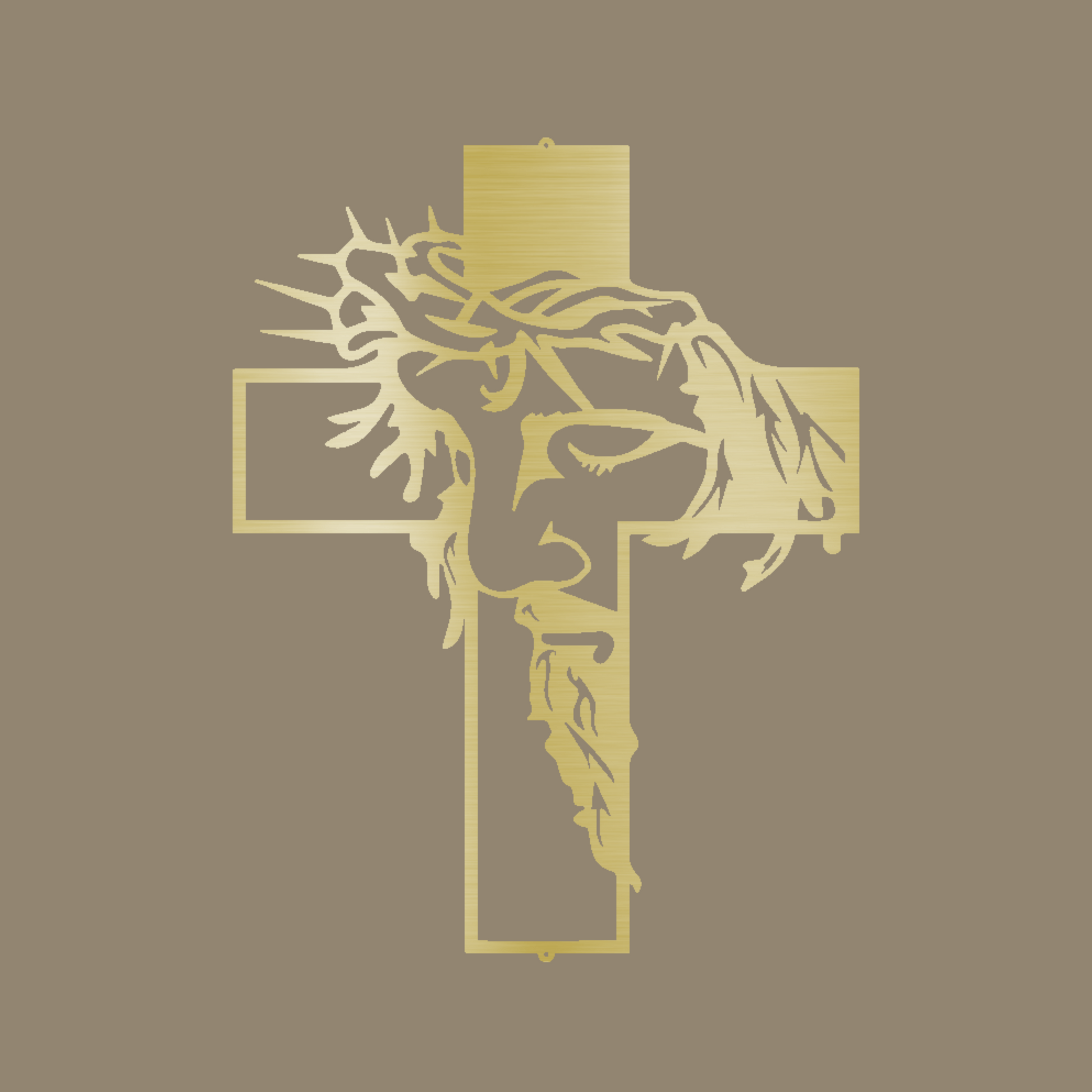 Christ Cross Custom Made Metal Signs - Gold Christian Metal Wall Art Decor | Home Accent Studio