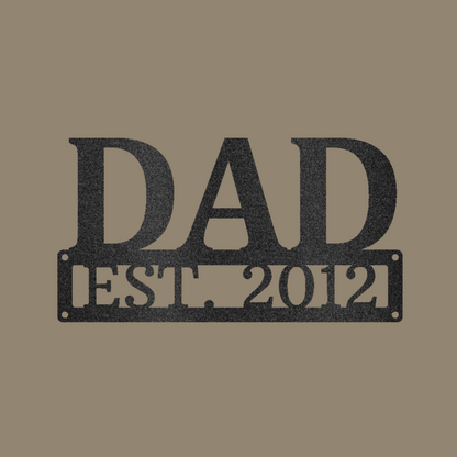 Dad Monogram Custom Made Metal Signs - Dad Black Metal Wall Art Decor | Home Accent Studio