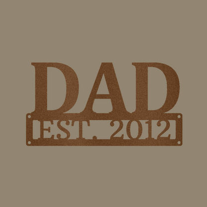 Dad Monogram Custom Made Metal Signs - Dad Copper Metal Wall Art Decor | Home Accent Studio