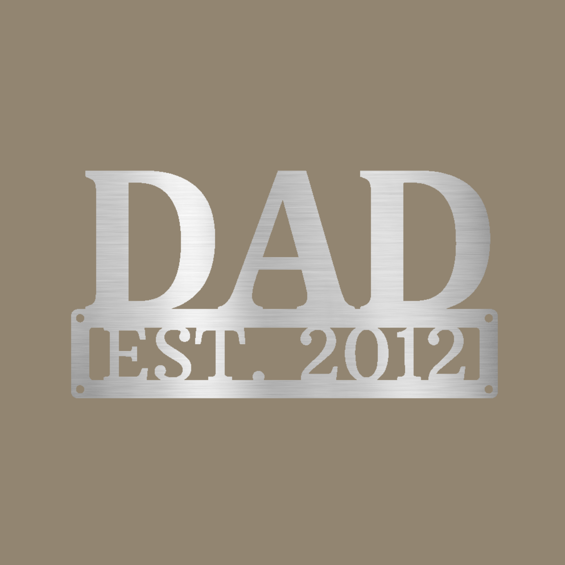 Dad Monogram Custom Made Metal Signs - Dad Silver Metal Wall Art Decor | Home Accent Studio