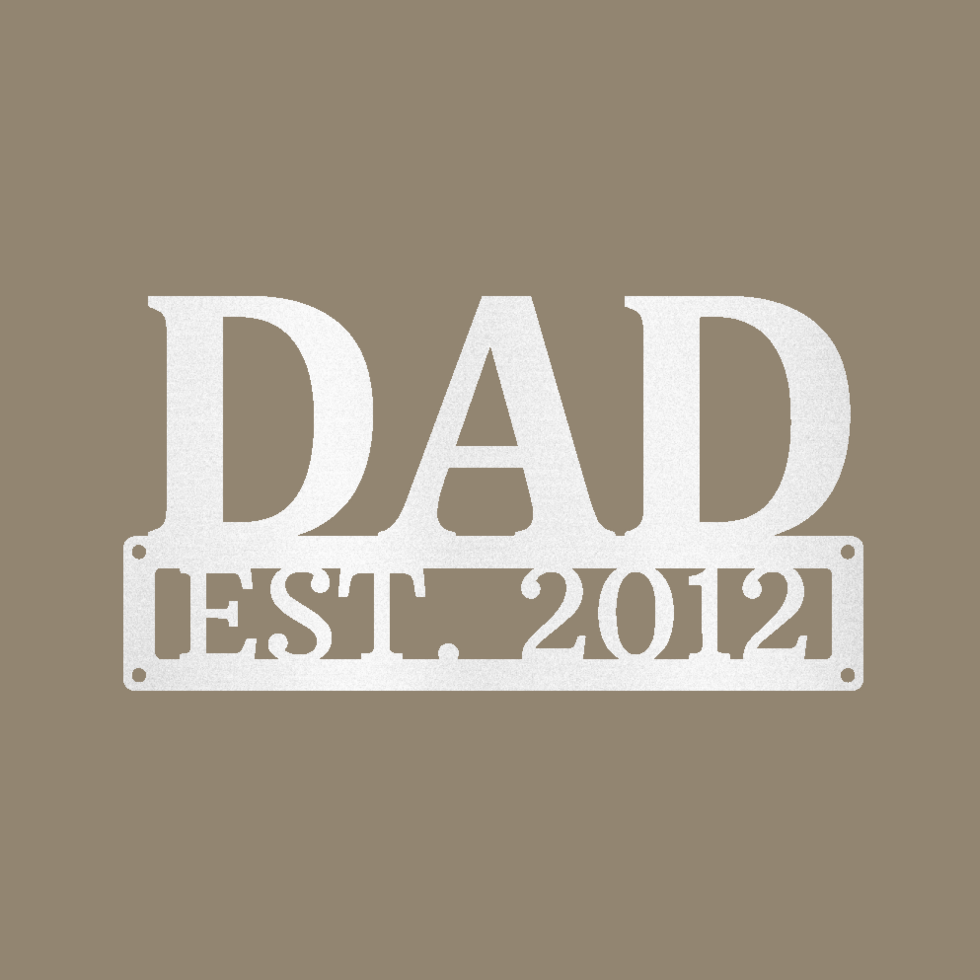 Dad Monogram Custom Made Metal Signs - Dad White Metal Wall Art Decor | Home Accent Studio