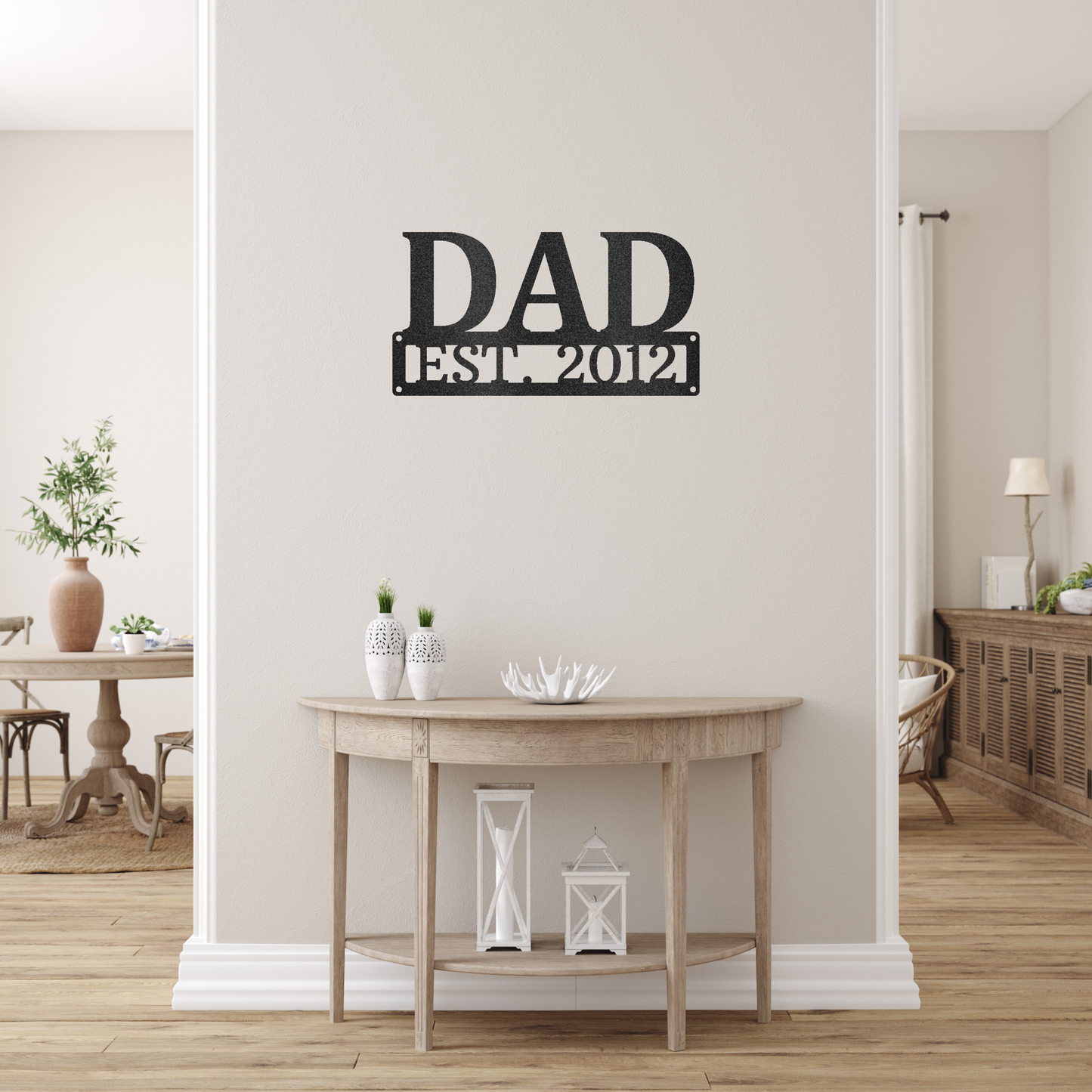 Dad Monogram Custom Made Metal Signs - Dad Black Metal Wall Art Decor | Home Accent Studio