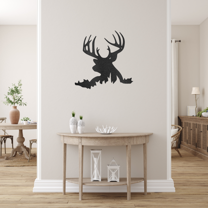 Deer Head Silhouette Custom Made Metal Signs - Wildlife Black Metal Wall Art Decor | Home Accent Studio