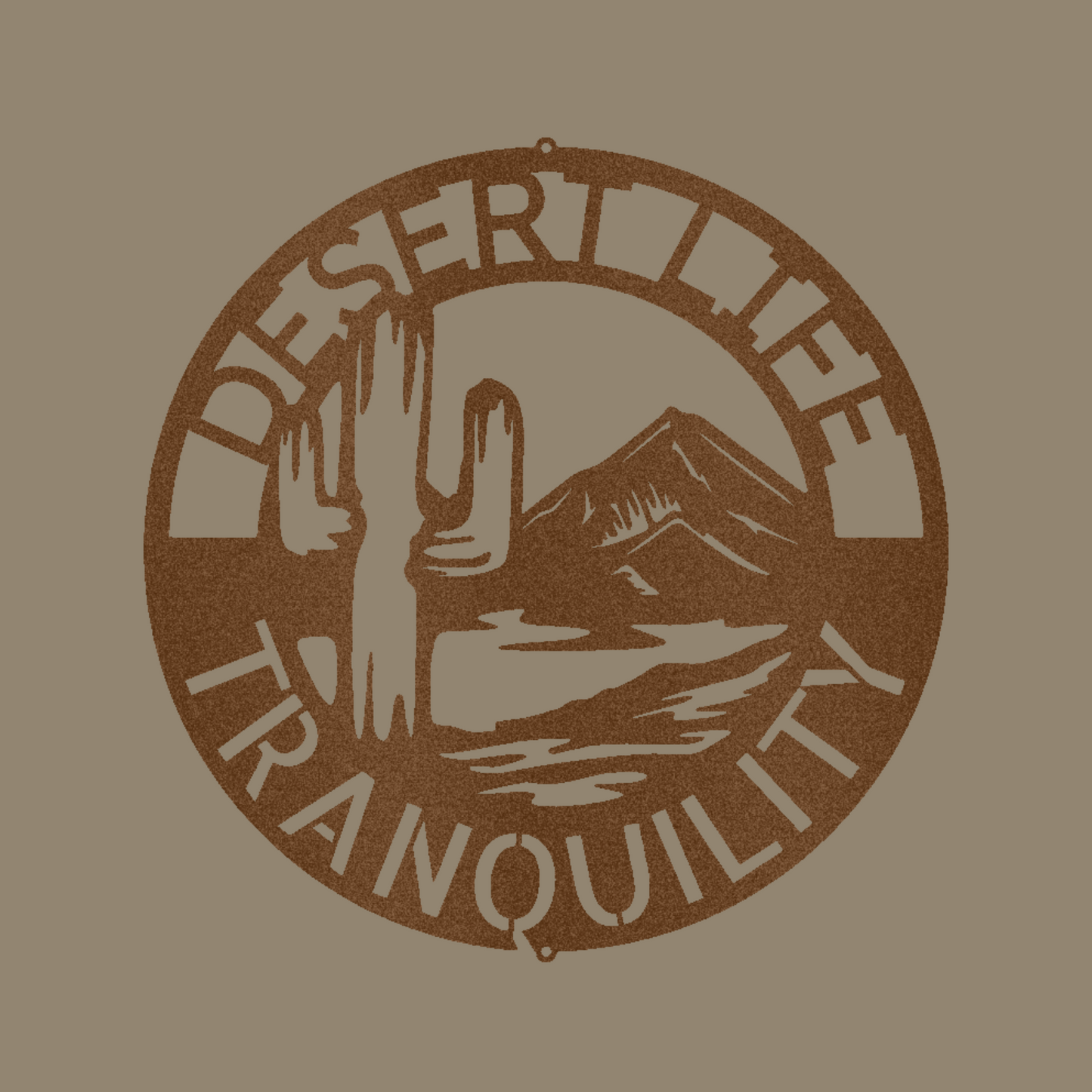 Desert Life Monogram Custom Made Metal Signs - Desert Copper Metal Wall Art Decor | Home Accent Studio