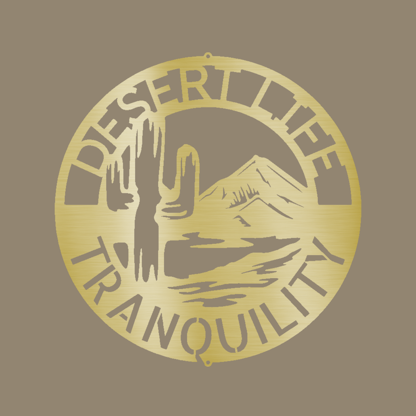 Desert Life Monogram Custom Made Metal Signs - Desert Gold Metal Wall Art Decor | Home Accent Studio