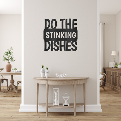 Do the Dishes Quote Custom Made Metal Signs - Quote Black Metal Wall Art Decor | Home Accent Studio