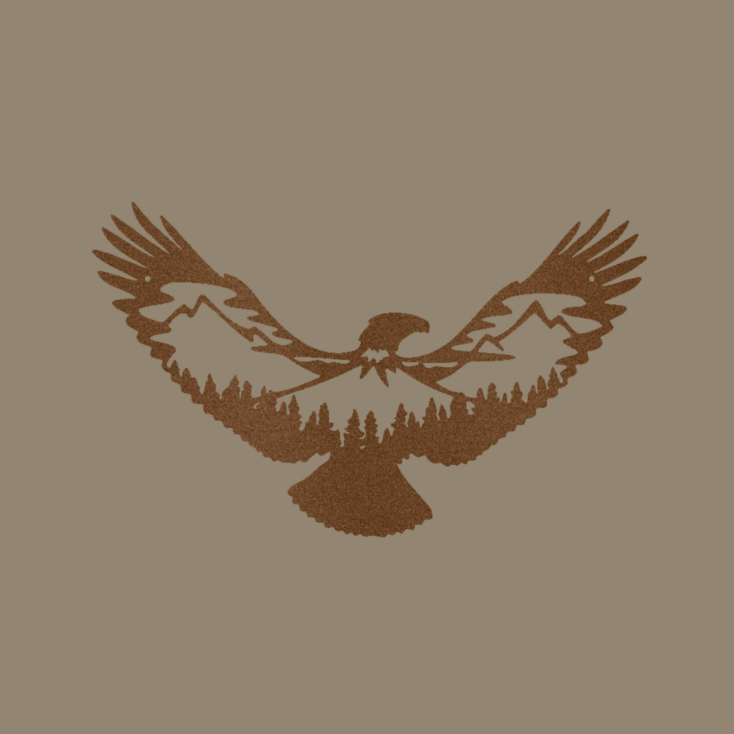 Custom Metal Wall Decor - 'Eagle Scene' Wildlife Scenery Copper Metal Wall Art | Home Accent Studio